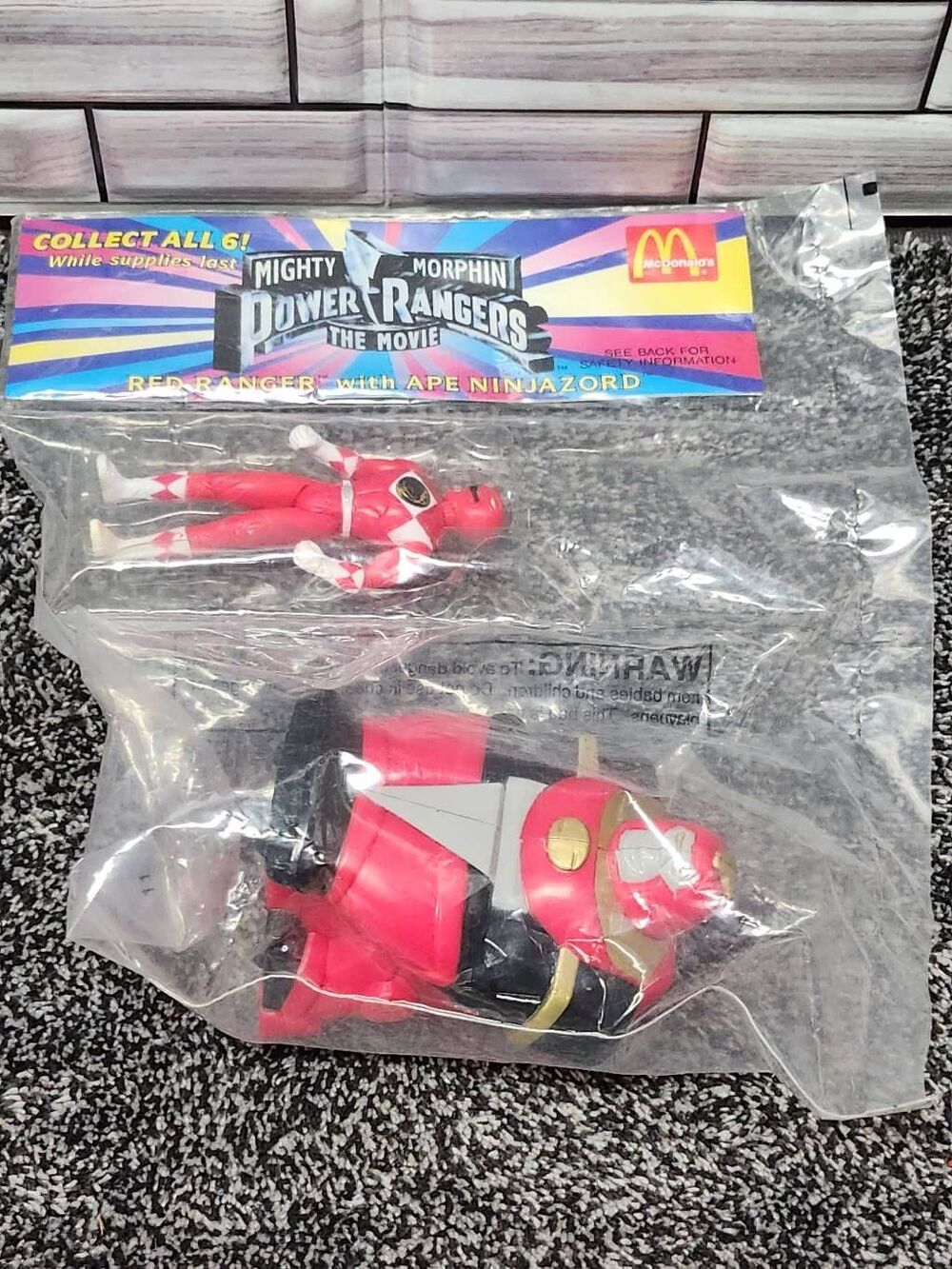 Retro Mighty Morphin Power Rangers The Movie Red Ranger with Ape Ninjazord